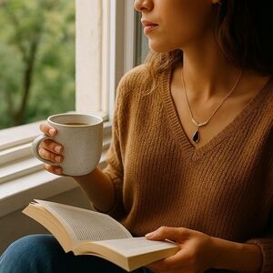 18K Gold Over Sterling Silver Smoky Topaz & Diamond Pendant Necklace 18”